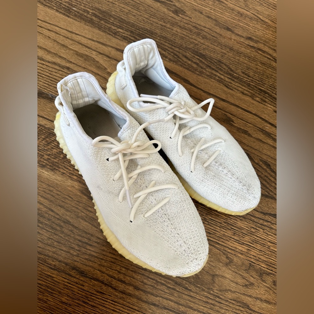 These are worn white yeezy - bought on yeezy website